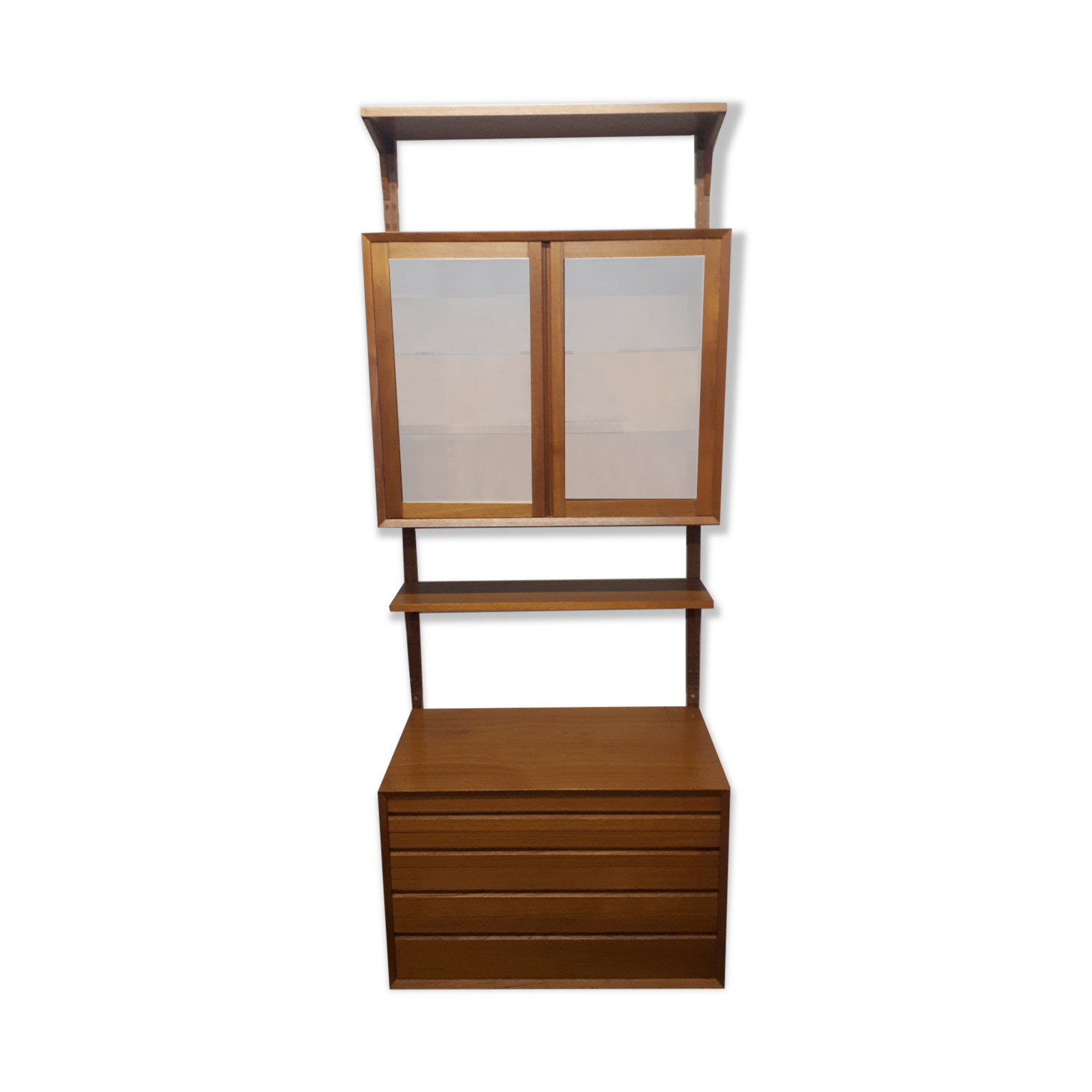 Poul Cadovius wall unit, with showcase, Cado Denmark 1960s