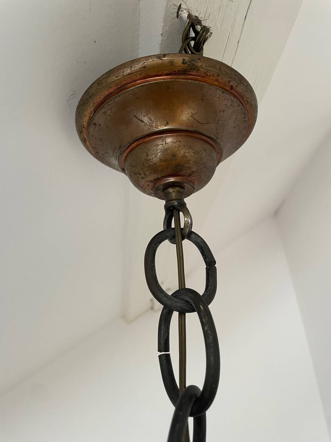 Chandelier with 4 lights in Saint-Aignan earthenware, circa 1940