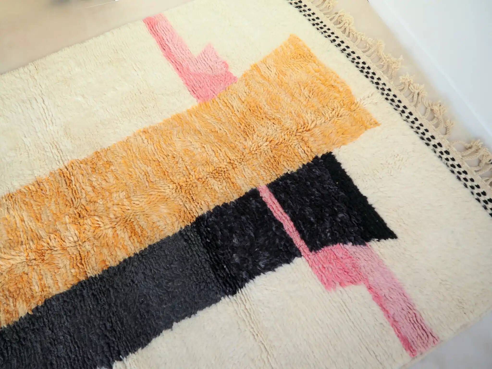 Personalized Moroccan wool Beni Ouarain rug