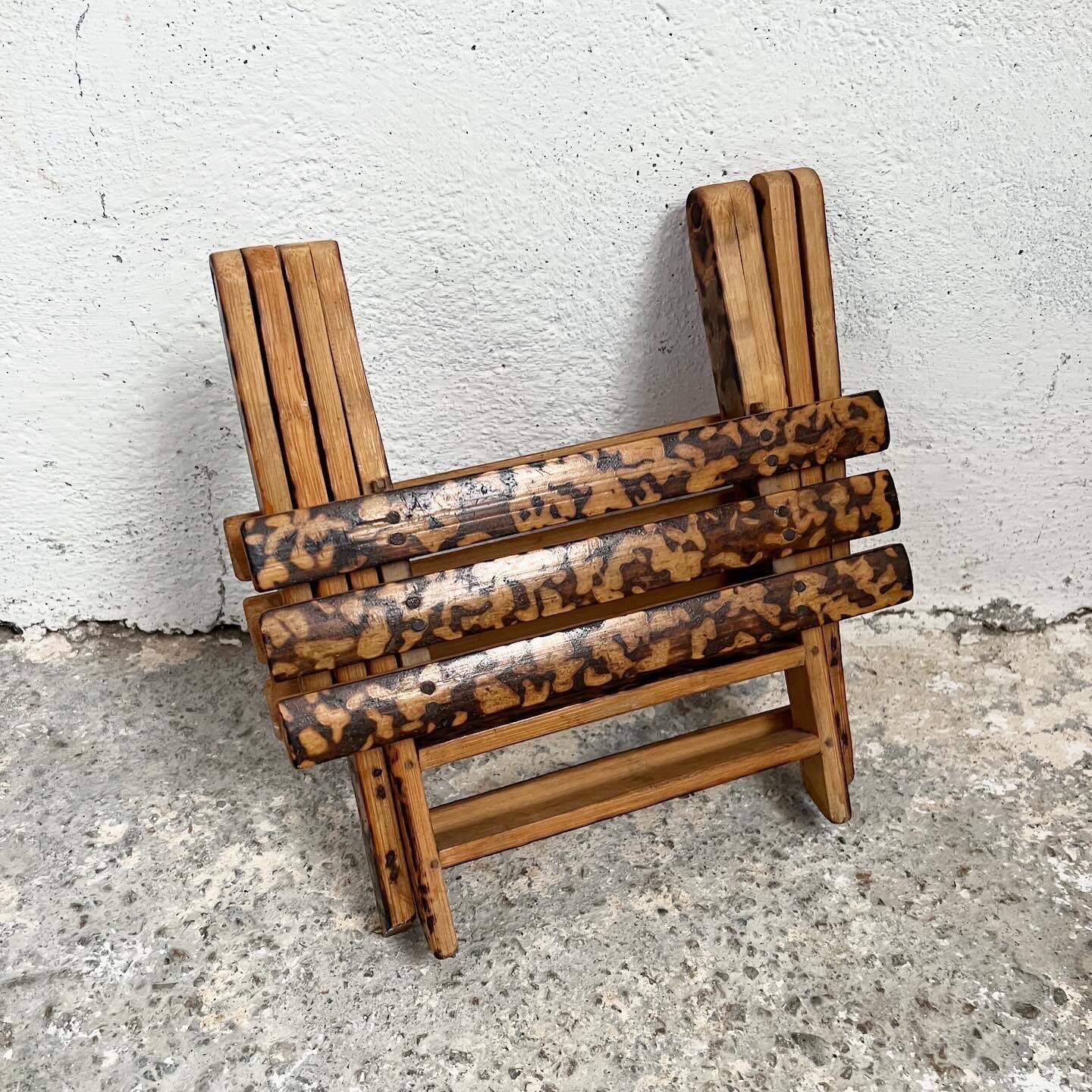 Small folding stool in exotic wood