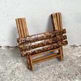 Small folding stool in exotic wood