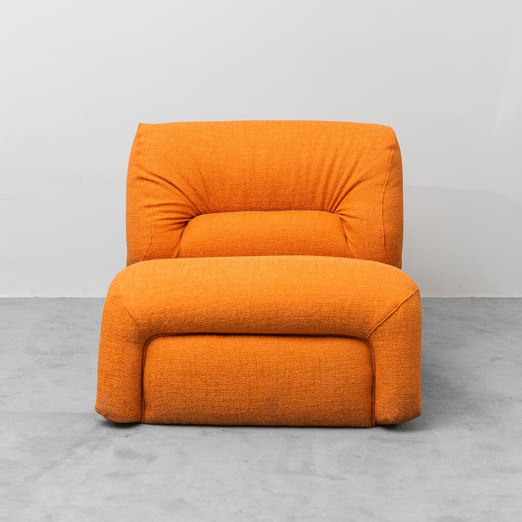 Modular 2-seater sofa in fabric, 1970s vintage modernism