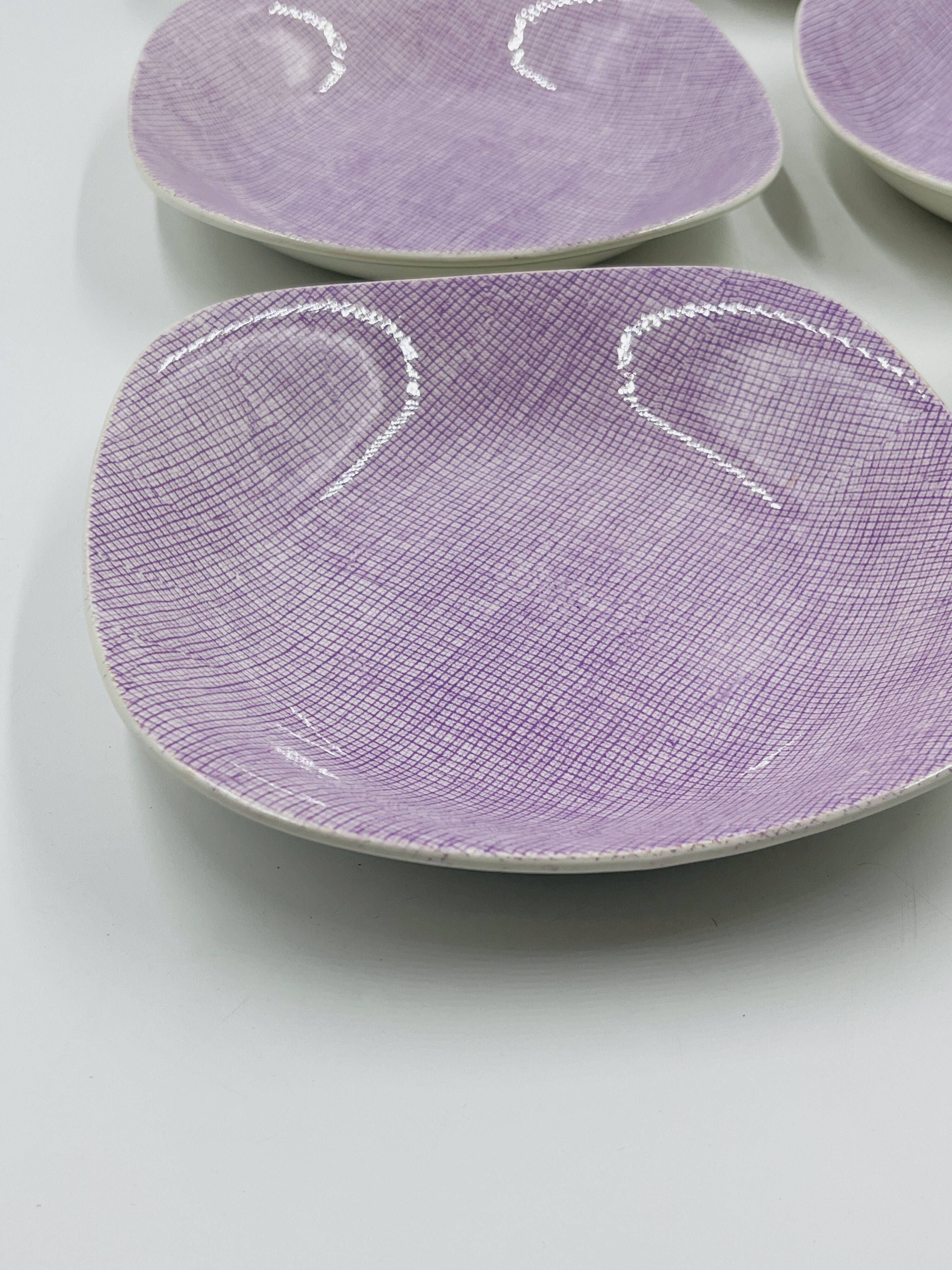 Set of 6 Boch La Louvière deep plates Model Seduction 1962 – Vintage