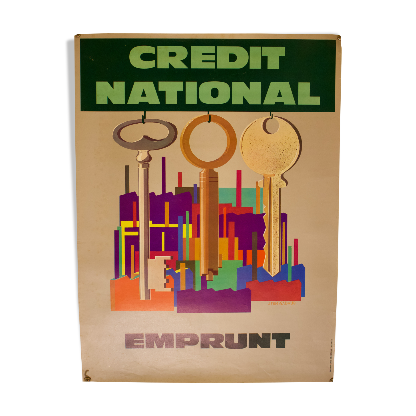 Affiche de Jean Gadaud - emprunt du crédit national pour l'industrie