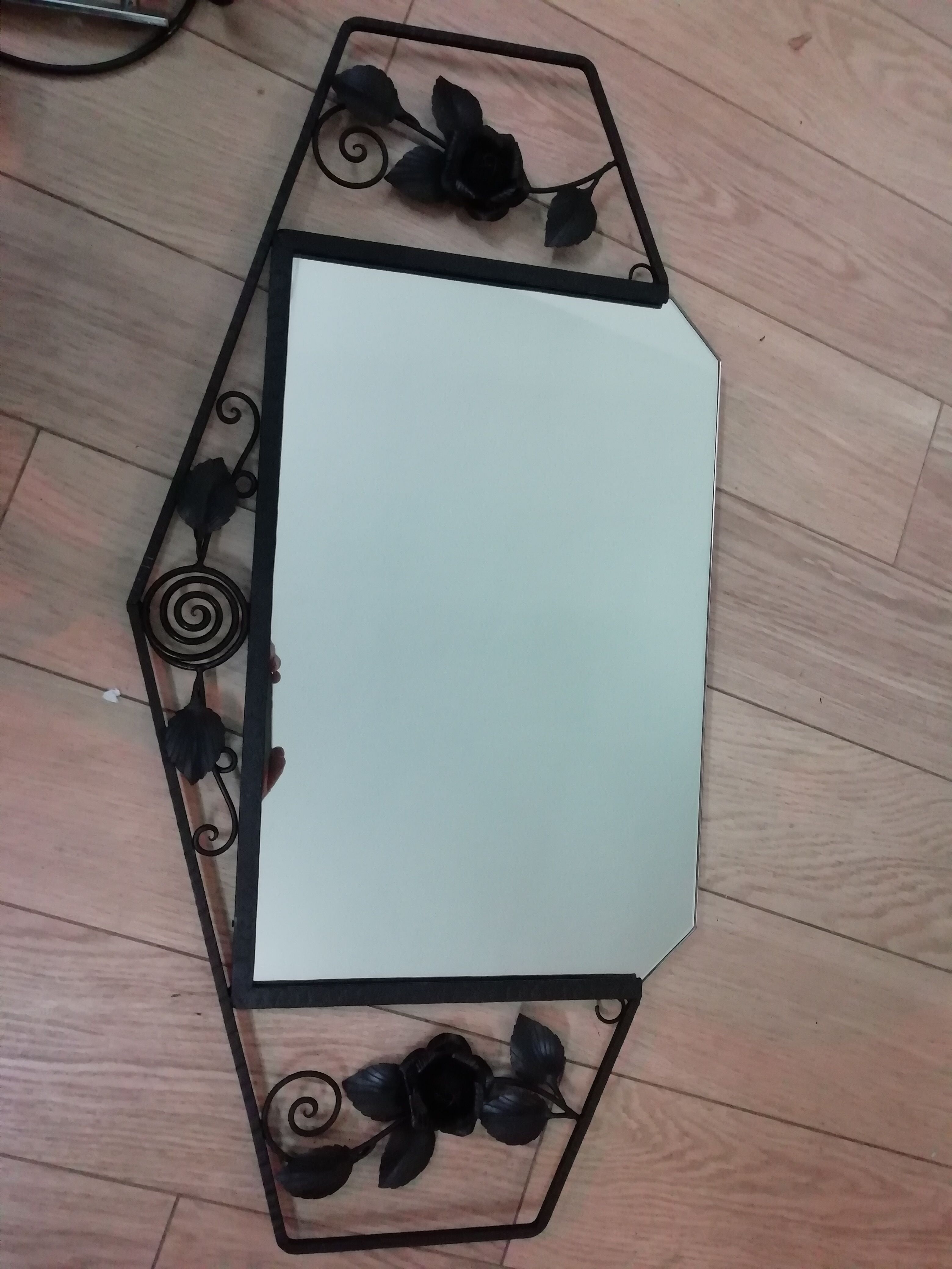 "Art-deco" rose mirror, 90x45cm