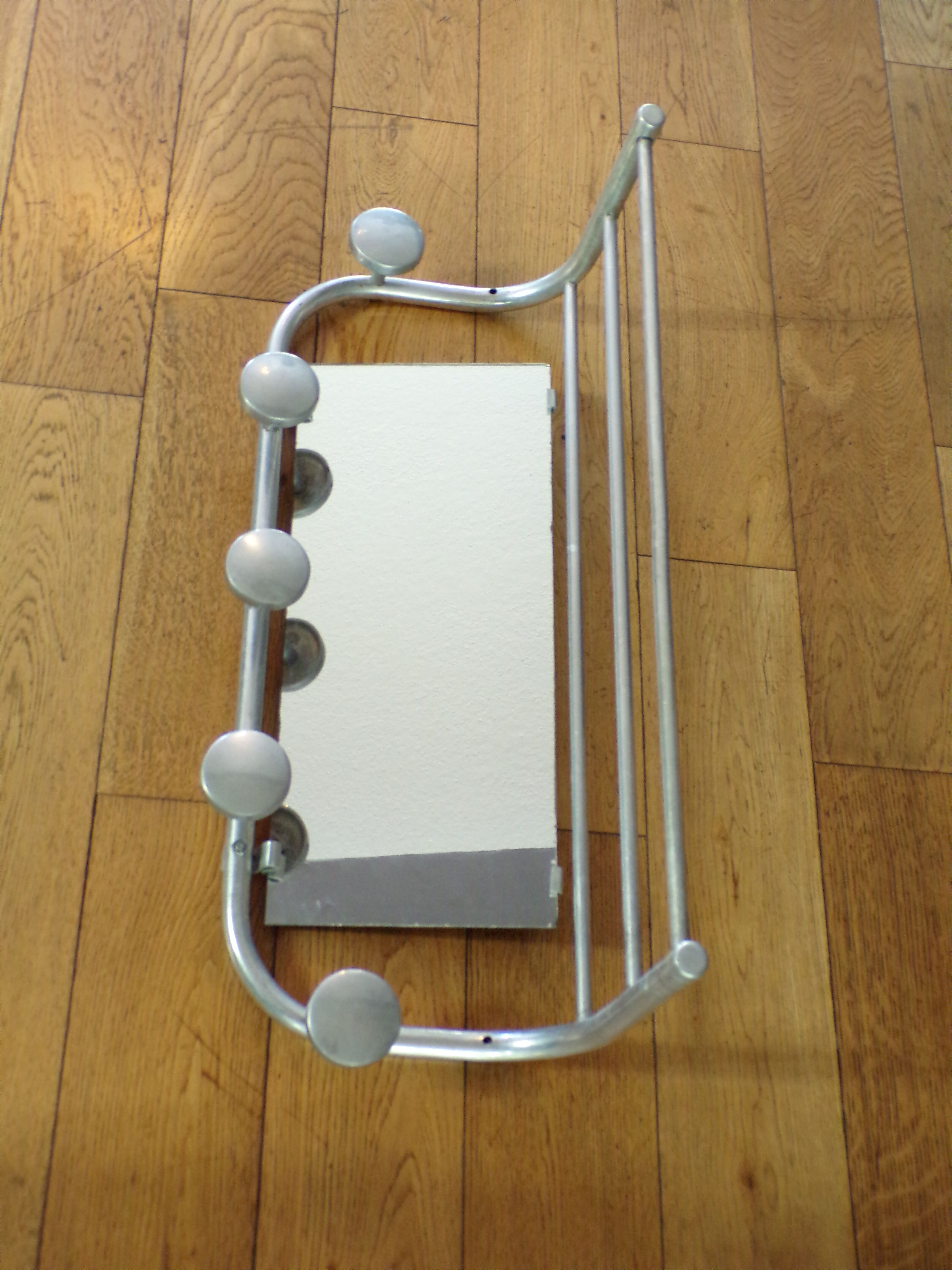 Vintage wall coat rack with mirror