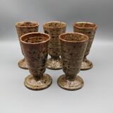 Set of 5 mazagrans in pyrite sandstone