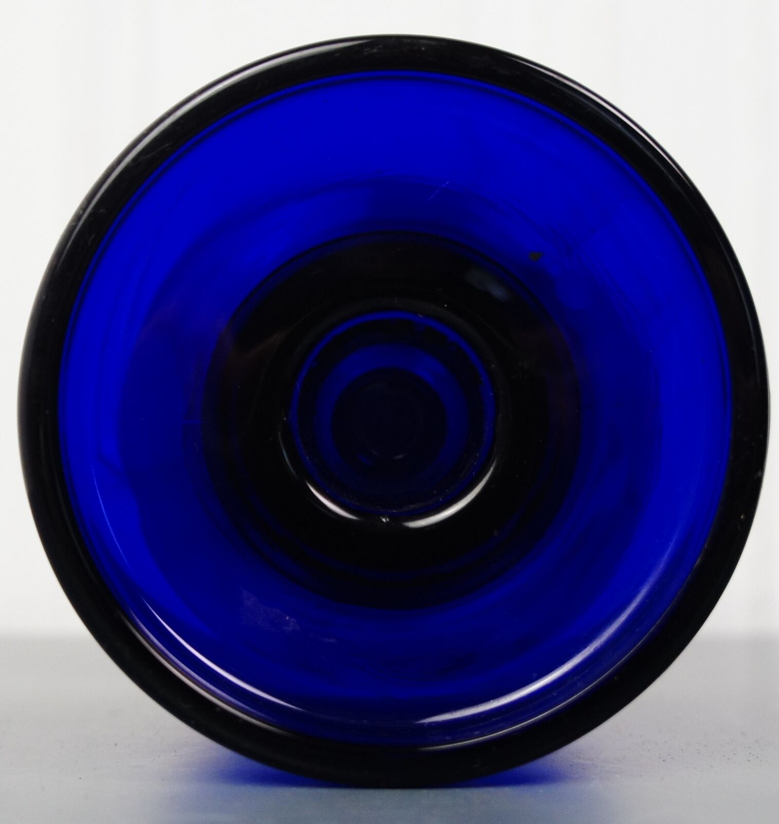 Blue tinted glass candlestick