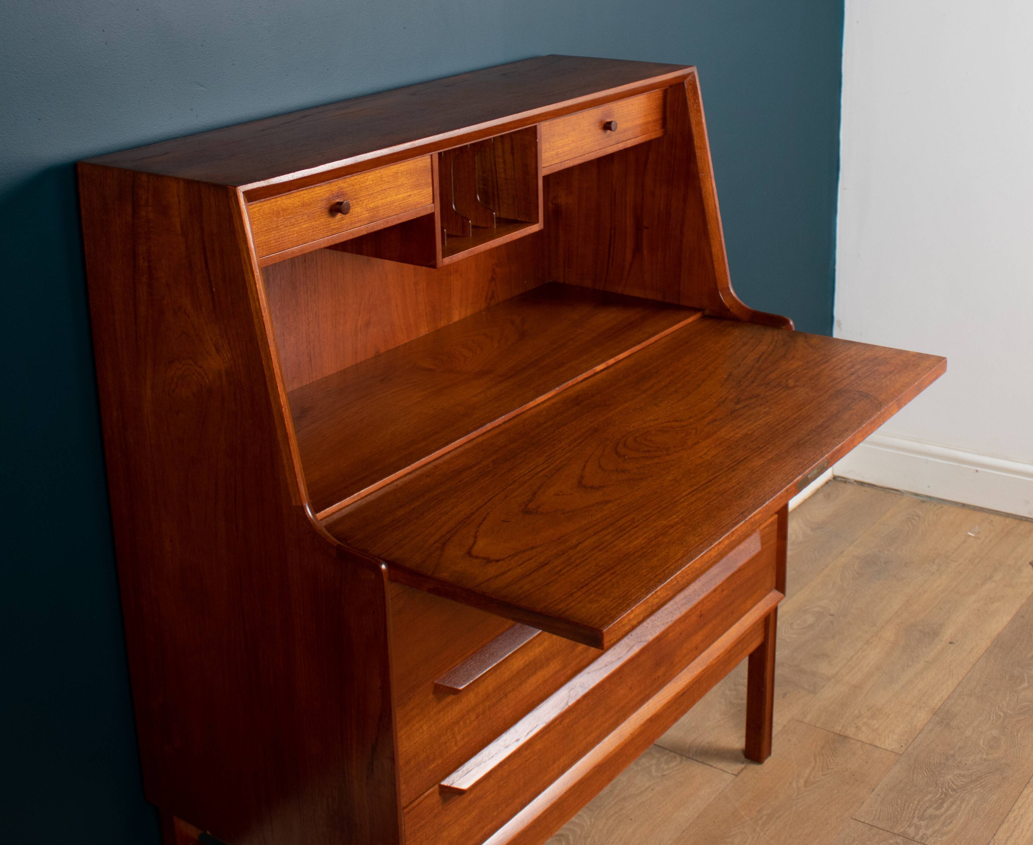 Restored 1960s Retro Danish Bureau Desk Mid Century