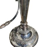 Pair of three-light convertible candelabras in silver metal