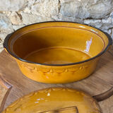 Large oval vintage earthenware terrine