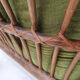 Fauteuil danois, rotin, velours, années 70