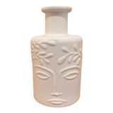 Vase visage en biscuit