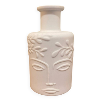 Vase visage en biscuit