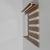 Vintage wall coat rack with 8 hooks and mirror