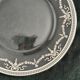 Vintage Glass Dessert Plate with Silver Ribbons/Bows and Garlands