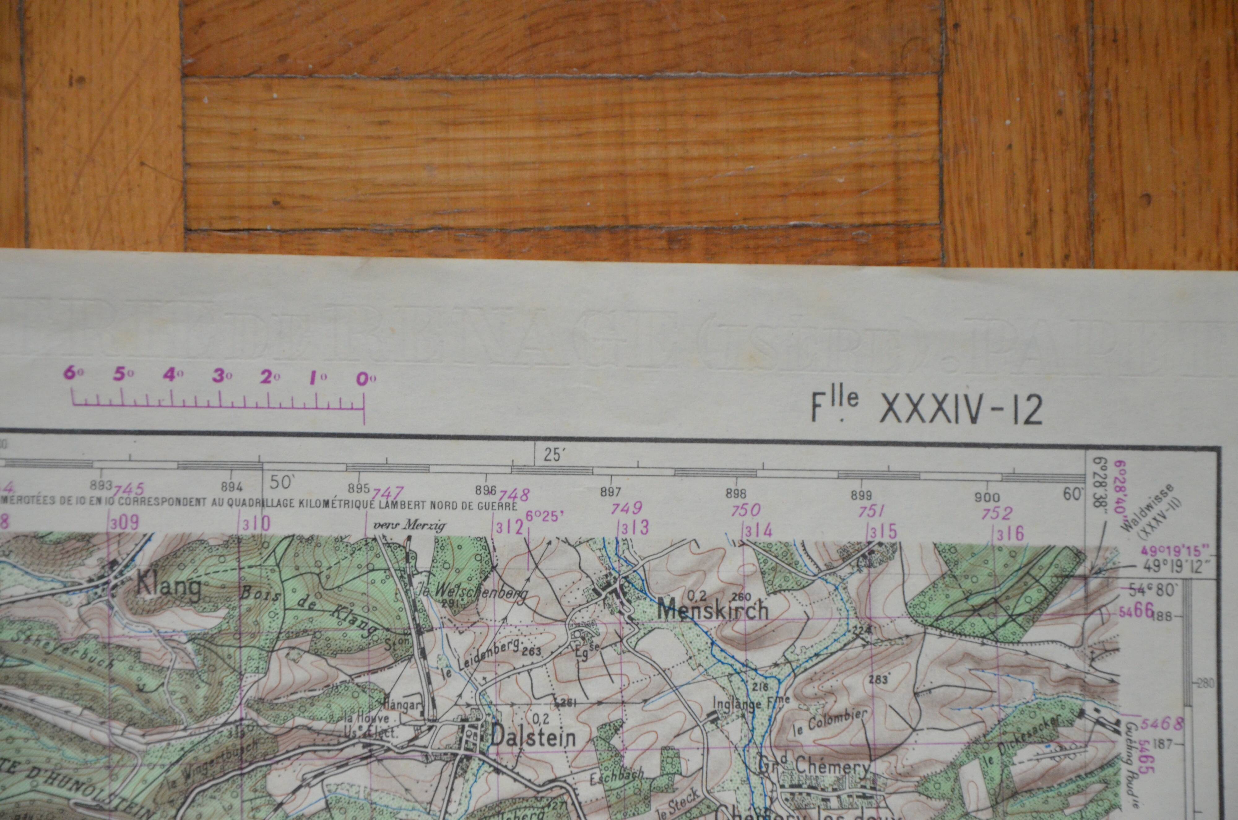 Vintage map of Uckange