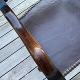 Fauteuils en cuir et fer forgé