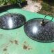 2 enamelled sheet metal suspensions