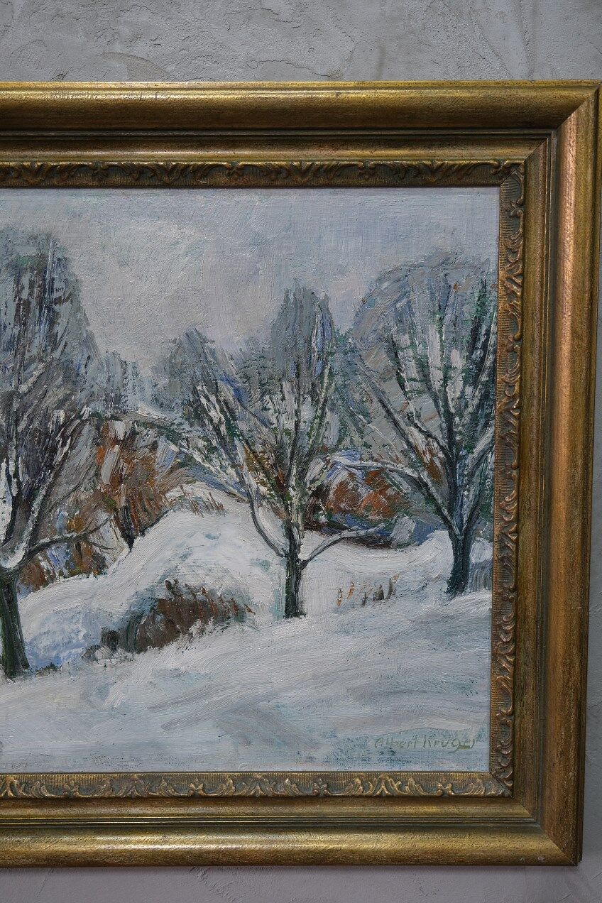 Albert krüger (1885-1965), scandinavian painting, 1930s , framed