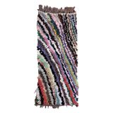 Colorful Boucherouite Moroccan rug - 89 x 202 cm