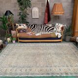 Vintage Turkish Rug 289x193 cm, Tribal Wool Carpet Large