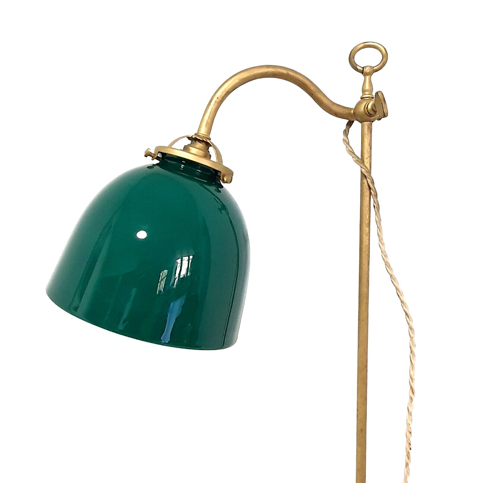 old desk lamp with banker notary gallows green opaline