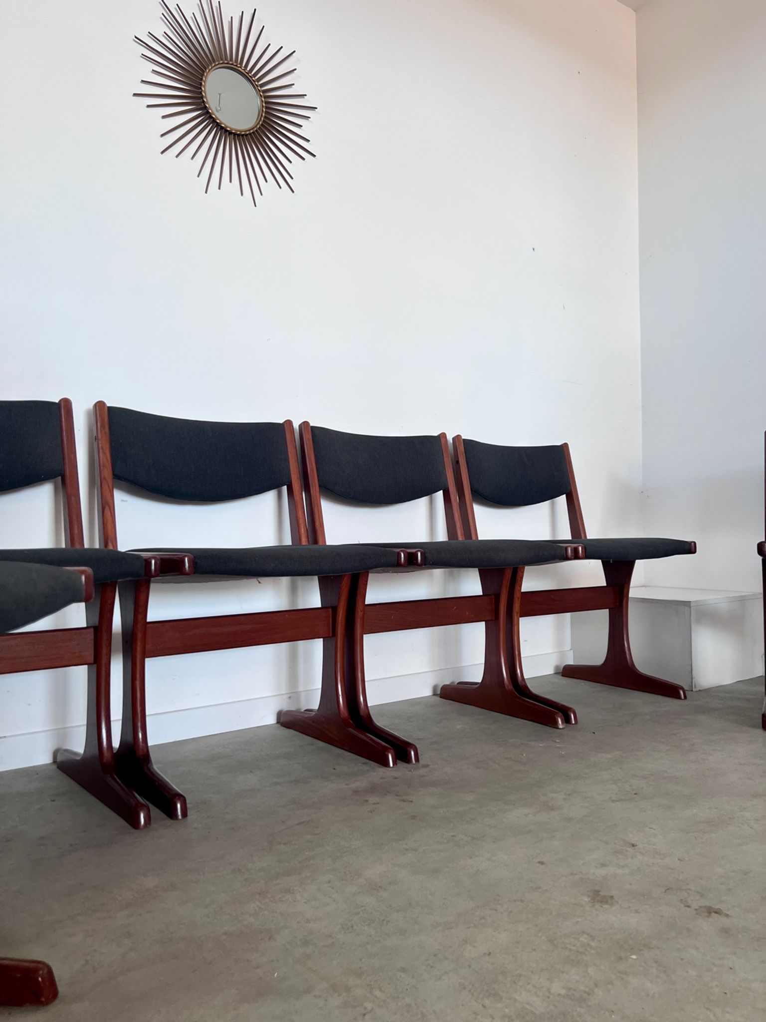 Set of 6 old Scandinavian chairs from the 60s, vintage teak