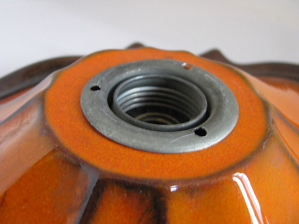 Ensemble de 2 lampes allemandes orange de mur en céramique de la lave de la 1960 / 70s