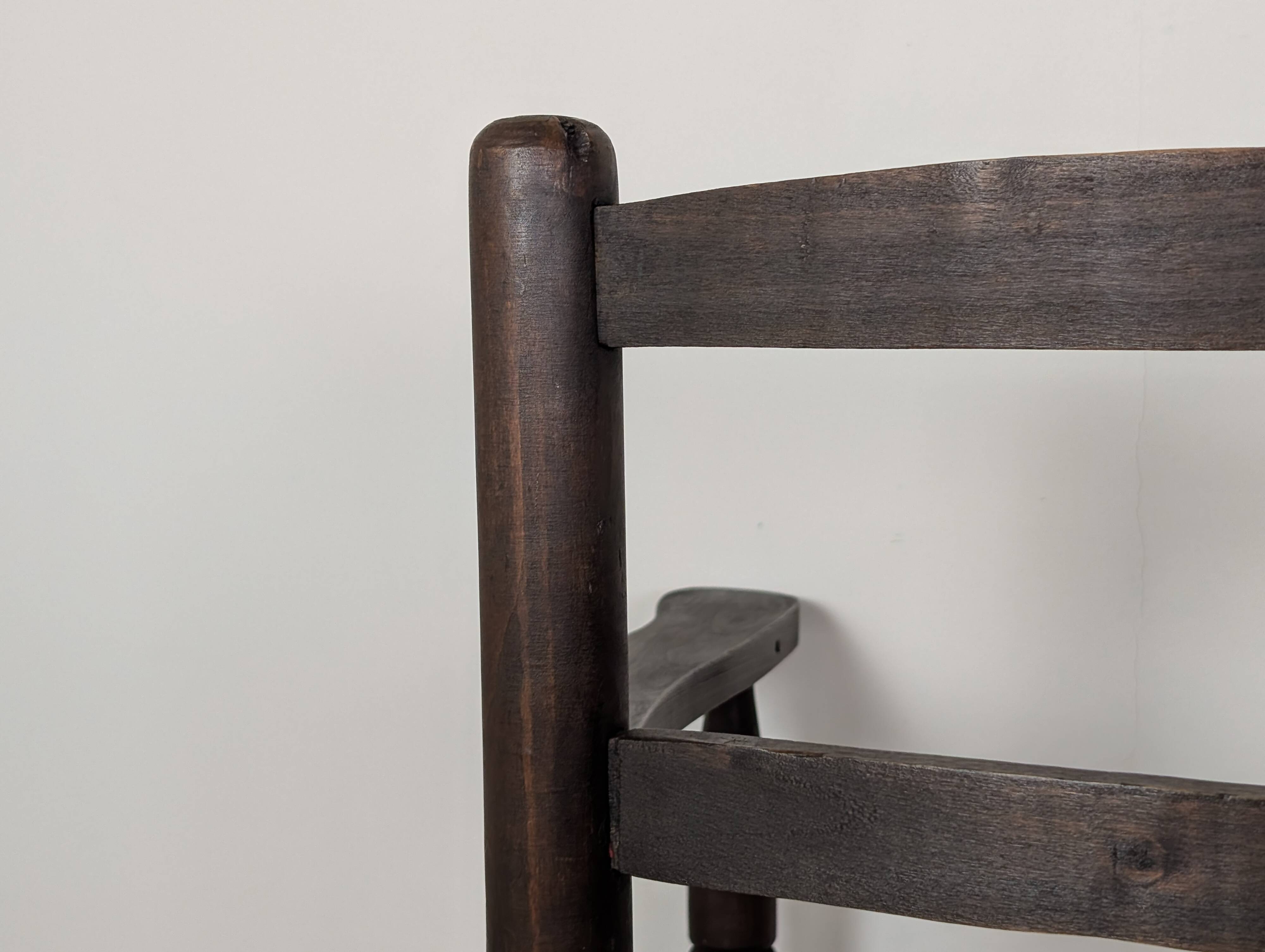 Wooden straw armchair