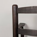 Wooden straw armchair
