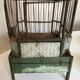 Octagonal bird cage made of wood and wire around 1920
