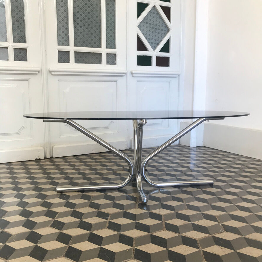 Vintage coffee table smoked glass