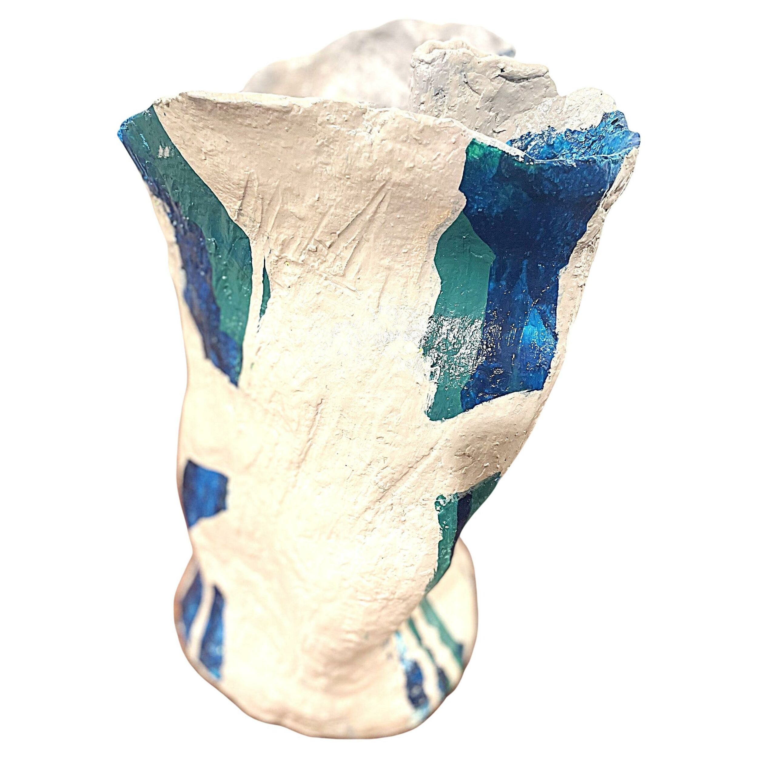 Blue-green ceramic by Rita Alaoui