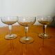 Set of 3 antique floral decoration champagne glasses