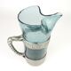 Hadeland Glass pitcher by Willy Johansson, pewter holder, vintage