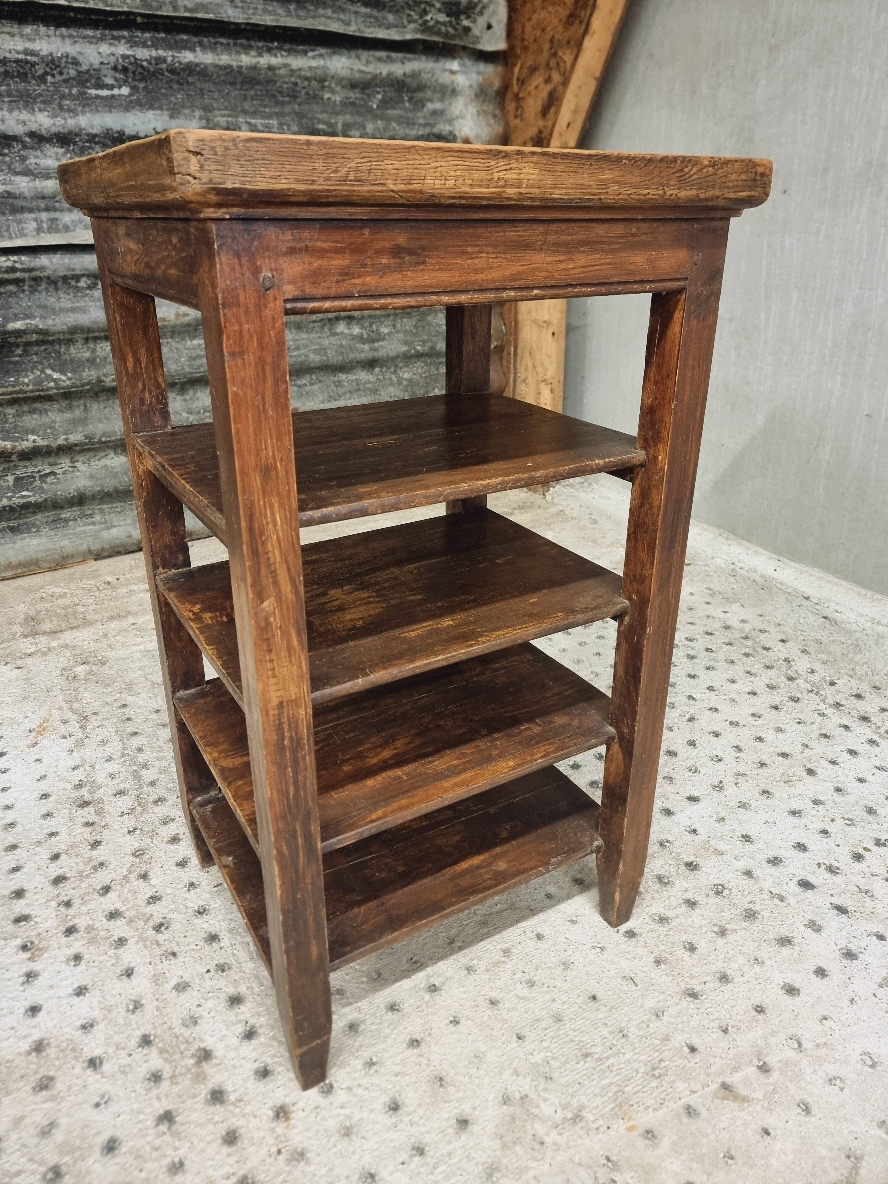 Antique side table shelving unit etagere wood