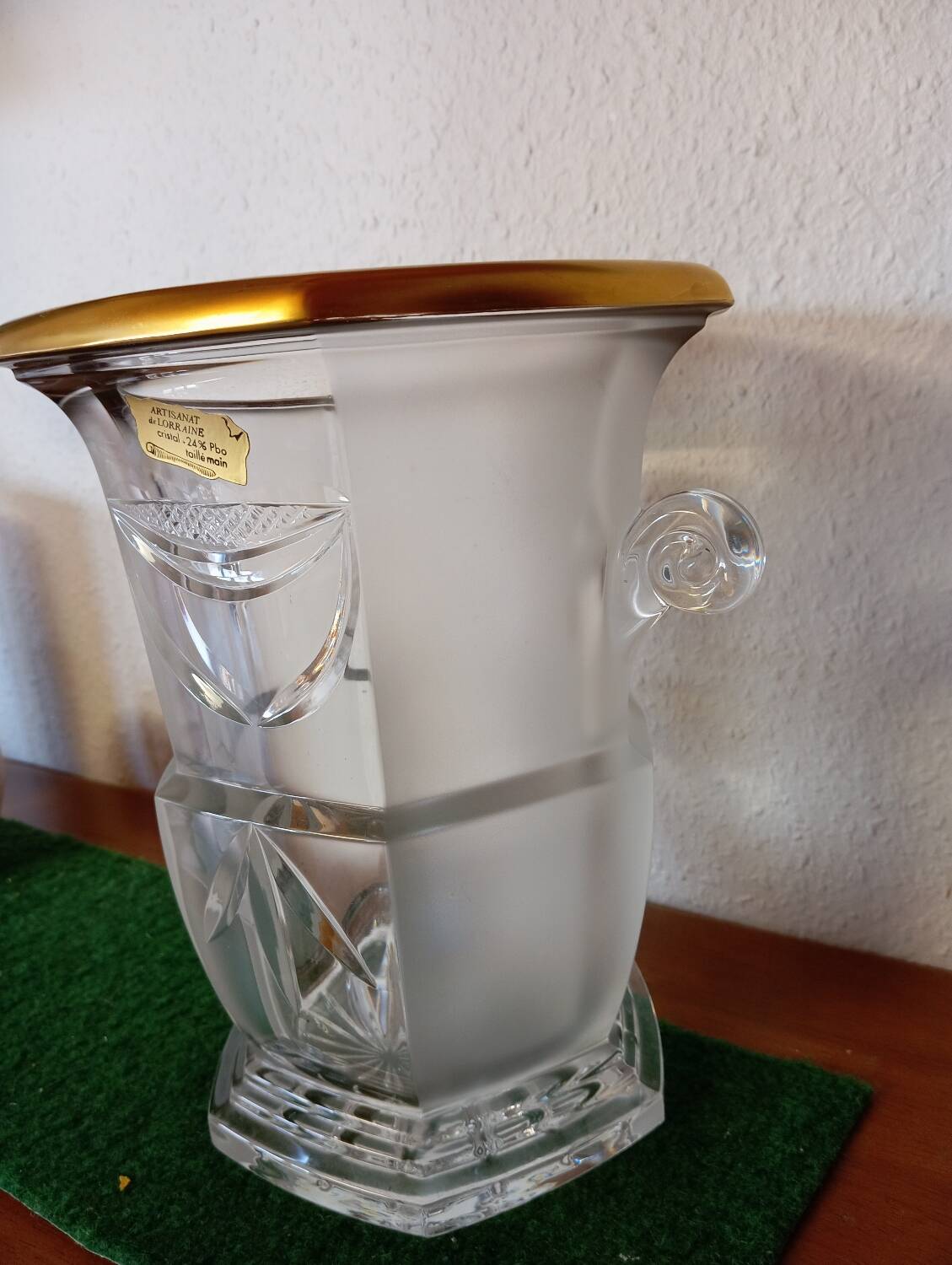 Lorraine Crystal Champagne Bucket with Gold Trim
