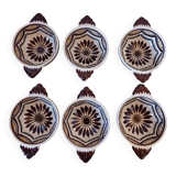 6 small antique bowls, with ears, Henrio Quimper