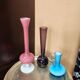 Lot de 3  vases soliflores en verre style mid century modern