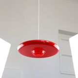 Space-Age Saucer Pendant in Red Plexiglas from Guzzini, 1960s