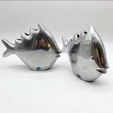 Pair of “Fish” vases / Cast aluminum – 1980s