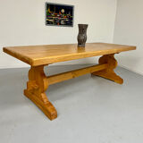 Vintage XXL farmhouse monastery pine table from the 1960s.