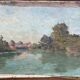 HST painting "Countryside landscape with river" by Pierre BONNEROT (1891-1981)