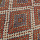 6x11 Mulicolor Living Room Rug, Vintage Wool Kilim Rug, 187x339Cm