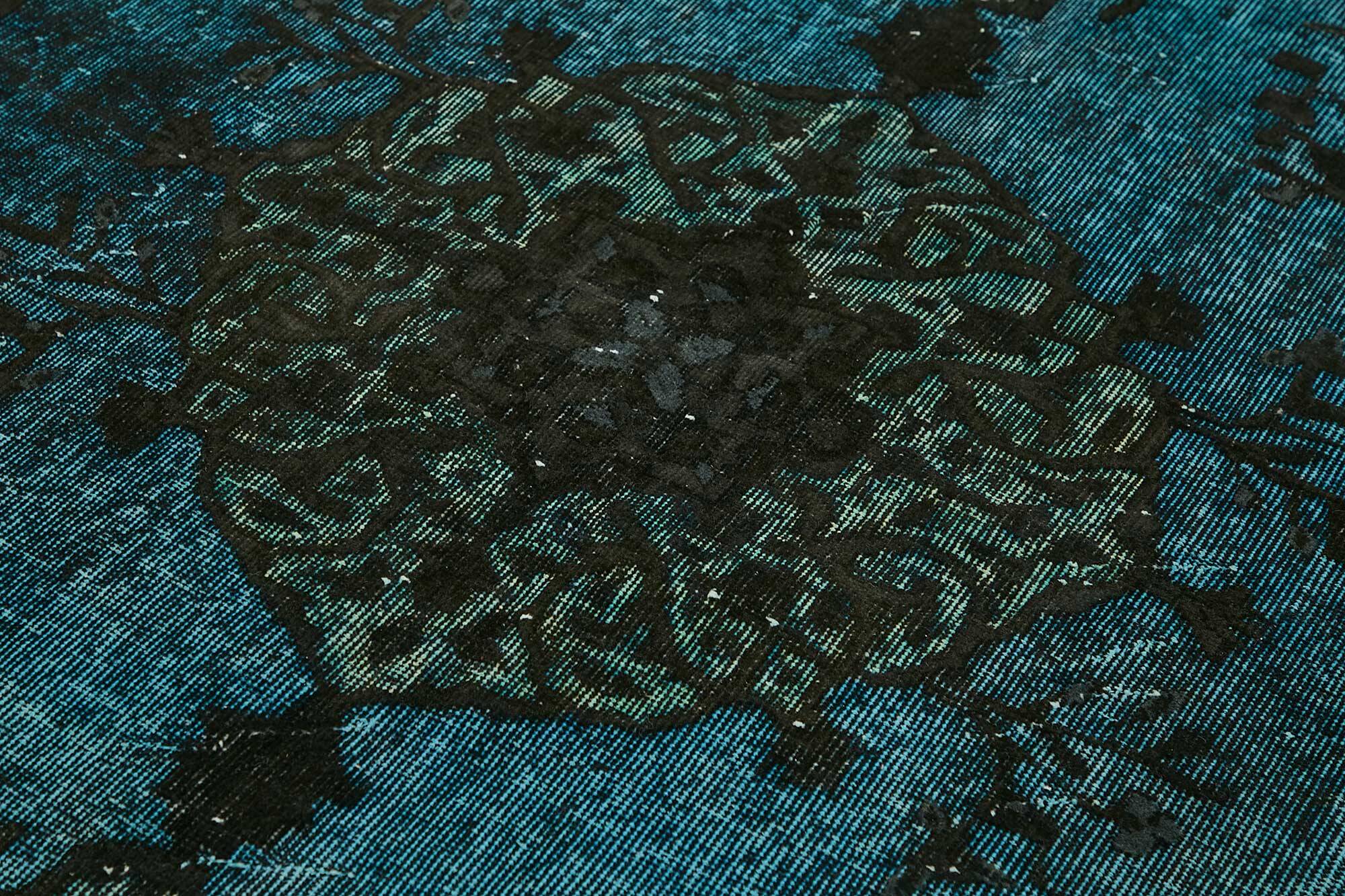 Overdyed Wool Vintage Handmade Carved Rug 169 cm x 288 cm