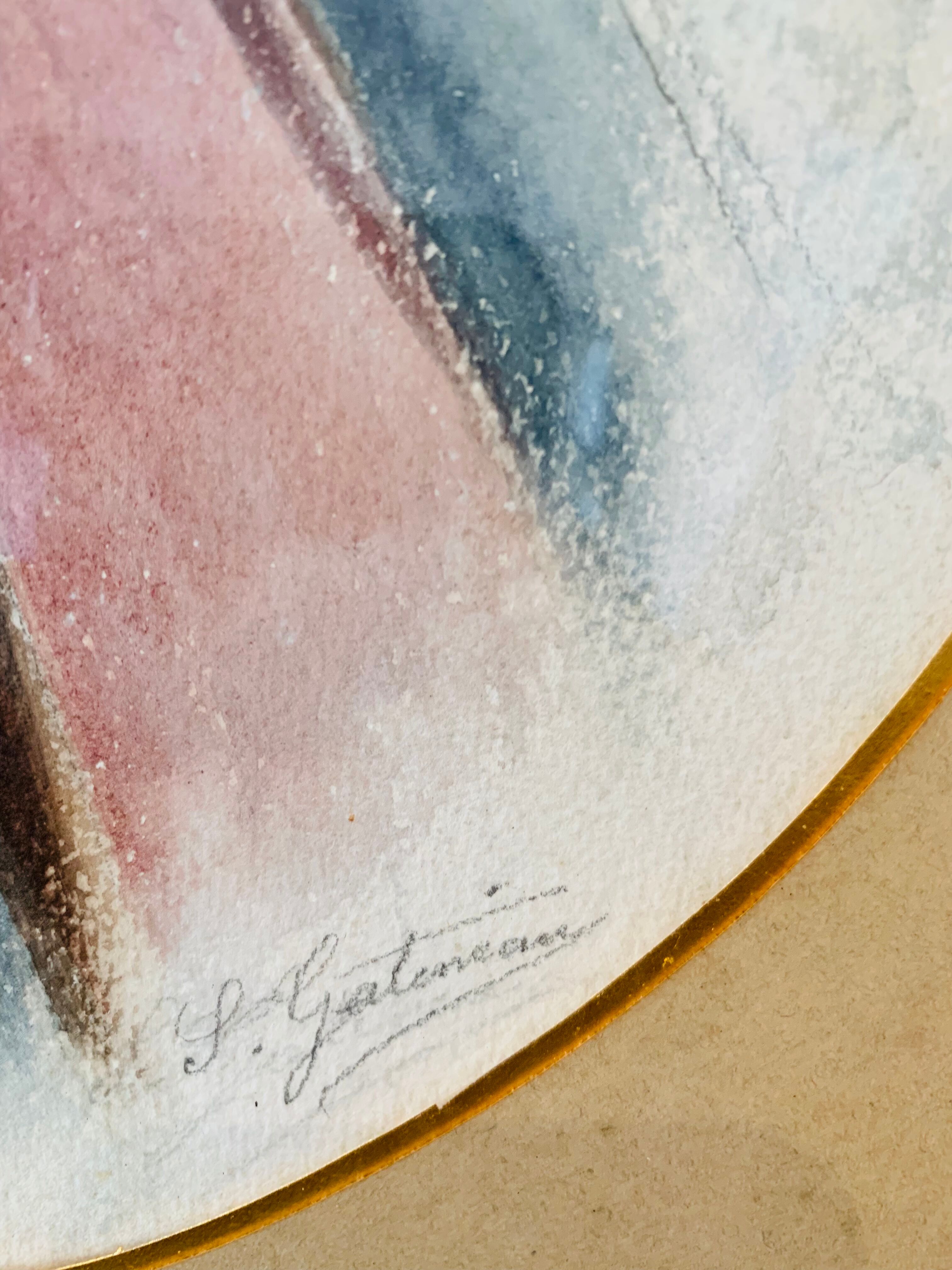 Orientalist painting portrait of a child signed Gatineau