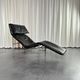 Skye Chaise Longue in Black Leather by Tord Björklund for Ikea, Sweden, 1980
