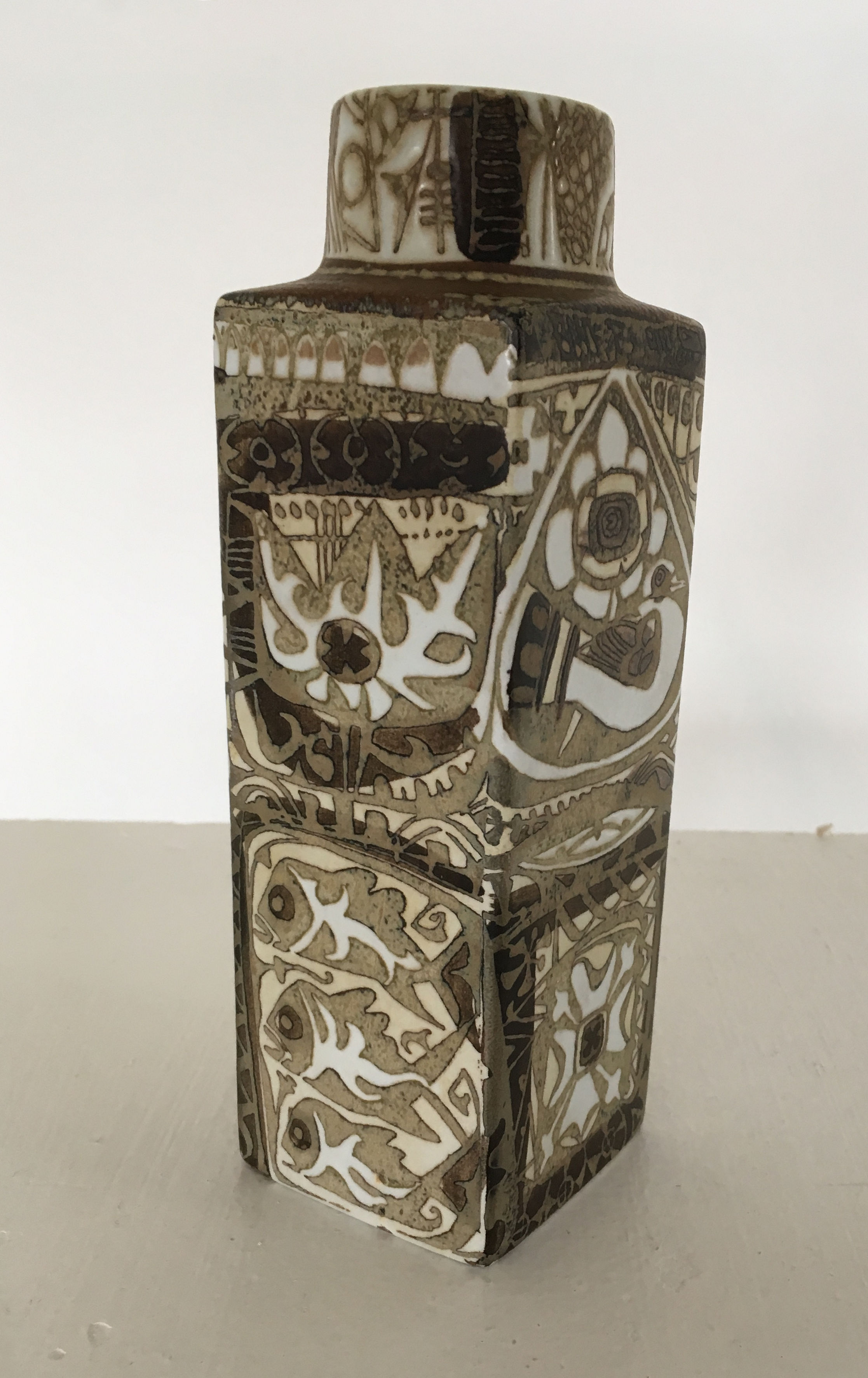 Vase Nils Thorsson Danish Faience Glazed Baca par Royal Copenhagen