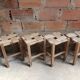 Set of 4 authentic wooden stools